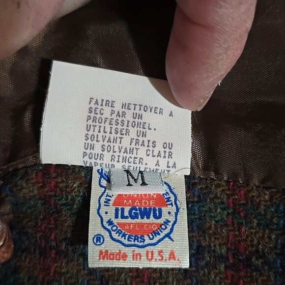 VTG Eddie Bauer Tweed Blazer SzM Wool Dark Academia Career Corp Preppy Gothic - Picture 9 of 13